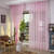 Tulle Voile Panel Sheer Curtain Japanese Decorative Semi Jacquard Plaid Lace Window Japan Curtains Drapes for Living Room Bedroom Door in trendy Pink