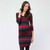 Maternity Nursing Boatneck Stripe Plus Size Dress in Red Maternity Nursing Boatneck Stripe Plus Size Dress in Red