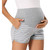 Maternity Full Panel Sports Shorts  Women’s Summer Stretchy High Rise Waist Activewear Fitness Short with Pocket Stretch Pregnant Pants Casual Pregnancy Clothes for Woman in Solid Stripe Gray / Grey white Maternity Full Panel Sports Shorts  Women’s Summer Stretchy High Rise Waist Activewear Fitness Short with Pocket Stretch Pregnant Pants Casual Pregnancy Clothes for Woman in Solid Stripe Gray / Grey white