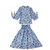 Teen Top + Skirt Set  Girls Floral Summer Big Girl Round O-Neck Crewneck with Cotton Lining Bow Soft Fashion Elastic Waist Blue Flowers Clothes Sets for Teens Teen Top + Skirt Set  Girls Floral Summer Big Girl Round O-Neck Crewneck with Cotton Lining Bow Soft Fashion Elastic Waist Blue Flowers Clothes Sets for Teens