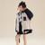 Teen Baseball Jacket  Girls Beige Black R Patchwork Denim Varsity Fashion All-match Teenagers Children Costumes Spring Casual Sport Kids trends Teens Summer Outerwear Jackets 10 12 13 14 15 16 Year