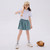 Teen Sport Clothing Set   Girls Summer White Short Sleeve T-Shirt Green Pleated Skirt Outfits for Kids Casual Sports Activewear School Children’s Trend Styled Teens Fitness Tracksuit T-Shirts Tops + Skirts Sets