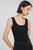 Silk Rib Camisole Tank Top  Women’s Toteme Black Premium Mulberry Silk Ruched Ribbed Camis Jersey Breathable Skin Care Wardrobe Essentials Scoopneck Tops for Woman