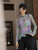 Aesthetic Crewneck Mesh Top Women’s Y2K Long Sleeve Purple Green Blouse See Through Patchwork Tops Designer Fashion Blouses Clothes for trend styled Woman