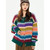 Rainbow Stripe Cardigan  Women’s Multicolor Sweater Outerwear Fashion Vintage Leisure Lazy Wind Winter Thicken Warm Long Sleeve Knitting Coat Cardigans Sweaters for trendy stylish Woman