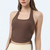 MiteigiYūki Yoga Vest Fashion Women’s Activewear High Elastic Soft Sports Bra Crop Tank Top with Chest Pad Halter Workout Clothing Fitness Sportswear Plus Size Sports Bra for Woman in Deep Coffee Brown MiteigiYūki Yoga Vest Fashion Women’s Activewear High Elastic Soft Sports Bra Crop Tank Top with Chest Pad Halter Workout Clothing Fitness Sportswear Plus Size Sports Bra for Woman in Deep Coffee Brown