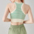 Wire Free Padded Sports Brami Bra  Women’s with Chest Pad Sportswear No Steel Ring Striped Fitness Running Yoga Quick-drying Breathable Underwear Activewear Tops for Plus Size Woman in Green Wire Free Padded Sports Brami Bra  Women’s with Chest Pad Sportswear No Steel Ring Striped Fitness Running Yoga Quick-drying Breathable Underwear Activewear Tops for Plus Size Woman in Green