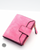 Short Vegan Zip Wallet Purse   Women’s Fashion Wallets Small Zipper PU Leather Quality Female Card Holder Slim Simple Purses for trending Woman in Rose pink color