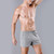 Breathe Sleep Shorts  Men's Fashion Summer Breathable Sleepwear Casual Cotton Elastic Low Rise Waist Home Sleeppants Pajama Loungewear for Man in Gray grey