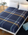 Fitted Check Bed Sheet  Plaid Printing with Elastic Band Bedding Linens Dust Proof Mattress Protector Checkered Sheets in trending Dark Royal Blue golden white Fitted Check Bed Sheet  Plaid Printing with Elastic Band Bedding Linens Dust Proof Mattress Protector Checkered Sheets in trending Dark Royal Blue golden white