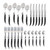 Steak Knife Set 24-Piece   24Pcs Laguiole Cutlery Black Handles Elegant Flatware Silverware Professional Tableware Set Steak Knife Set 24-Piece   24Pcs Laguiole Cutlery Black Handles Elegant Flatware Silverware Professional Tableware Set