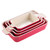 Rectangular Ceramic Baking Dish 4-Piece Set   Table Plate with Handle Oven to Ideal for Lasagne/Pie/Casserole/Tapas (9"/11"/12"/13.3") Kitchen Bakeware Dishes in Red