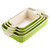 Rectangular Ceramic Baking Dish 4-Piece Set   Table Plate with Handle Oven to Ideal for Lasagne/Pie/Casserole/Tapas (9"/11"/12"/13.3") Kitchen Bakeware Dishes in Green