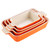Rectangular Ceramic Baking Dish 4-Piece Set   Table Plate with Handle Oven to Ideal for Lasagne/Pie/Casserole/Tapas (9"/11"/12"/13.3") Kitchen Bakeware Dishes in Orange