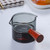 Colored Heat-resisting Glass Measuring Pot Espresso Measuring Cup Double Mouth Borosilicate Glasses with Wooden Handle Scale Measure Coffee Mugs Glassware in trendy Deep Dark Gray grey