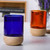 High Borosilicate Glass 280ml  Coffee Cup with Creative Anti-Scalding Wood Base Nordic Beer Vodka Glasses Cups Drinkware Glassware Mugs in Amber Brown Blue Norway Scandinavia Scandinavian Norwegian Trend Designs Barware