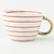 Horizontal red striped ceramic porcelain coffee mug cup