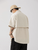 Quick Dry Shirt  Mens Quick drying short sleeved solid color loose fitting summer couple minimalist pocket fashion Harajuku plus size shirts for Man in Cream-white