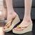 Summer Flip-flops Women's Slope Heel Height 8cm French Look Fashion High-End Beach Resort Swimming Pool Bathroom Anti-Skid Slippers Petite Plus Size Footwear for Woman in trendy beige Summer Flip-flops Women's Slope Heel Height 8cm French Look Fashion High-End Beach Resort Swimming Pool Bathroom Anti-Skid Slippers Petite Plus Size Footwear for Woman in trendy beige