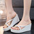 Summer Flip-flops Women's Slope Heel Height 8cm French Look Fashion High-End Beach Resort Swimming Pool Bathroom Anti-Skid Slippers Petite Plus Size Footwear for Woman in White Summer Flip-flops Women's Slope Heel Height 8cm French Look Fashion High-End Beach Resort Swimming Pool Bathroom Anti-Skid Slippers Petite Plus Size Footwear for Woman in White