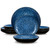 Textured Ceramic Dinnerware 12/24 Set    12/24 Piece Stoneware Chrys Combination Sets Service for 6/12 Person in Blue Textured Ceramic Dinnerware 12/24 Set    12/24 Piece Stoneware Chrys Combination Sets Service for 6/12 Person in Blue