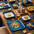Square Dinner Set 16-Piece  Stern Kiln Change Glaze Tableware 16 Pieces Kitchen Dinnerware Ceramic Crockery Set for 4 Person In trend styled Blue Square Dinner Set 16-Piece  Stern Kiln Change Glaze Tableware 16 Pieces Kitchen Dinnerware Ceramic Crockery Set for 4 Person In trend styled Blue