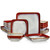 Square Dinner Set 16-Piece  Stern Kiln Change Glaze Tableware 16 Pieces Kitchen Dinnerware Ceramic Crockery Set for 4 Person In Red Square Dinner Set 16-Piece  Stern Kiln Change Glaze Tableware 16 Pieces Kitchen Dinnerware Ceramic Crockery Set for 4 Person In Red