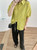 Oversized Cotton Shirt    Women’s Short Sleeve 100% Linen Blouse Summer Female Pure Loose Casual Top Front Short Back Long Shirts for Woman in Yellow green