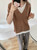 Double-hem Thin-knit Top  Women’s Good Quality Summer Half Sleeve V-Neck Sweater Contrast Color Loose Knitting Casual Tee Shirt Double hem Tops Sweaters for Woman in auburn brown Double-hem Thin-knit Top  Women’s Good Quality Summer Half Sleeve V-Neck Sweater Contrast Color Loose Knitting Casual Tee Shirt Double hem Tops Sweaters for Woman in auburn brown