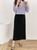 Mid-Calf Midi Skirt in Cotton-Linen   Women’s Summer Female Solid Drawstring Basic Straight Drawcord Skirts with Pockets for Woman in Black Mid-Calf Midi Skirt in Cotton-Linen   Women’s Summer Female Solid Drawstring Basic Straight Drawcord Skirts with Pockets for Woman in Black