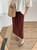 Mid-Calf Midi Skirt in Cotton-Linen   Women’s Summer Female Solid Drawstring Basic Straight Drawcord Skirts with Pockets for Woman in stylish Burgundy Mid-Calf Midi Skirt in Cotton-Linen   Women’s Summer Female Solid Drawstring Basic Straight Drawcord Skirts with Pockets for Woman in stylish Burgundy
