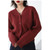 V-neck Rib Cardigan Sweater Women’s Short Ribbed Outerwear Single Breasting Korean Fashion Leisure Lazy Wind Winter Knitting Thicken Coat Cardigans Sweaters for Woman in red V-neck Rib Cardigan Sweater Women’s Short Ribbed Outerwear Single Breasting Korean Fashion Leisure Lazy Wind Winter Knitting Thicken Coat Cardigans Sweaters for Woman in red