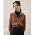 Point Collar Shirt  Women's Classic Perfect Clothing Spring Fashion Leisure Vintage Female Long Sleeve Chic Comfortable Casual Blouses Plus size Shirts for Woman in Brown