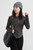 Fold Crewneck T-Shirt  Women’s Solid Round O-Neck Female Tees Casual Side Fold Long Sleeve Basic Indie Tops Autumn Spring T-Shirts for Woman in Dark Charcoal Gray grey