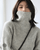 Turtleneck Sweater light gray  Women's Solid Pullover High Neck Bottomed Woman Jerseys ribbed Winter Autumn Plus size Sweaters for trending Woman in grey Turtleneck Sweater light gray  Women's Solid Pullover High Neck Bottomed Woman Jerseys ribbed Winter Autumn Plus size Sweaters for trending Woman in grey