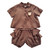 Shirt + Shorts Match boys and girls brown two-piece shirts children's casual bloomers pants tide Shirt + Shorts Match boys and girls brown two-piece shirts children's casual bloomers pants tide