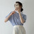 Classic Cotton Striped Shirt  Women’s Basic Vintage Summer Puff Sleeve Preppy Style Simple Loose Streetwear BF Temperament Mujer Tops Popular Womens Plus size Shirts for trendy Woman in Blue Classic Cotton Striped Shirt  Women’s Basic Vintage Summer Puff Sleeve Preppy Style Simple Loose Streetwear BF Temperament Mujer Tops Popular Womens Plus size Shirts for trendy Woman in Blue