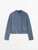 Crop Yarn Knit Cardigan Women’s autumn Mini loop cotton knitted Round o-neck ribbed sweater short coat sweaters Cropped Petite Cardigans for Woman in Blue