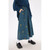 Corduroy Maxi Skirt blue  Women’s Vintage Bohemia Streetwear Floral Embroidery A Line Japanese High rise Waist Casual Autumn Winter Indie Boho Skirts for Plus size Bohemian Woman in teal