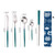Japanese Portable Bento flatware cutlery chopsticks set in silver teal Japanese Portable Bento flatware cutlery chopsticks set in silver teal