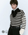 Stripe Loose Fit Sweater Women’s cotton Autumn inside with patchwork striped zipper womens turtleneck knitwear Sweaters for trending woman in black white-cream Stripe Loose Fit Sweater Women’s cotton Autumn inside with patchwork striped zipper womens turtleneck knitwear Sweaters for trending woman in black white-cream