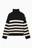 Rib Turtleneck Sweater  Women’s autumn Standard one-shoulder button petite size womens casual ribbed mockneck sweaters for woman in black white striped