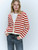 Commute Stripe Cardigan  Women’s autumn Slim-fit commuter workwear womens v-neck button-up ribbed sweaters buckle classic petite size striped cardigans for trendy woman in red with white stripes Commute Stripe Cardigan  Women’s autumn Slim-fit commuter workwear womens v-neck button-up ribbed sweaters buckle classic petite size striped cardigans for trendy woman in red with white stripes