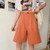 Soft Pleated Shorts orange Women’s Japan Simple Summer Knee Length Trousers College Teens Unisex Vintage High Rise Waist Loose Plus size womens Japanese Clothing for Woman Soft Pleated Shorts orange Women’s Japan Simple Summer Knee Length Trousers College Teens Unisex Vintage High Rise Waist Loose Plus size womens Japanese Clothing for Woman