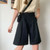 Soft Pleated Shorts black Women’s Japan Simple Summer Knee Length Trousers College Teens Unisex Vintage High Rise Waist Loose Plus size womens Japanese Clothing for Woman Soft Pleated Shorts black Women’s Japan Simple Summer Knee Length Trousers College Teens Unisex Vintage High Rise Waist Loose Plus size womens Japanese Clothing for Woman