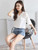 Hollow Out V-Neck Cotton Top  Women’s Design Daily All-match Loose Blouse Womens plus size Korean Style Elegant Office Ladies Casual Summer Fashion Top Classic Tops Short sleeves Blouses for Woman in white