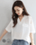 Hollow Out V-Neck Cotton Top  Women’s Design Daily All-match Loose Blouse Womens plus size Korean Style Elegant Office Ladies Casual Summer Fashion Top Classic Tops Short sleeves Blouses for trending Woman in white