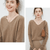 V-Neck Sweater 100% Merino Wool   Woman's Autumn Winter Female plus size womens workwear Pullovers Long Sleeve classic ribbed band Jumper Knit Tops Clothing Sweaters for woman in Khaki Brown