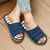 Cotton Open Toe Slippers  Women’s Indoor Soft Slipper Casual Flip Flop Ladies Home Slip-on Memory Foam Bedroom Flats Womens Shoes Footwear for Woman in Dark navy blue