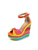 Platform Wedge Sandals   Women’s Summer Female high heel Shoes womens vacation getaway holiday multicolor rainbow striped sandal Sandalias De Tacon Bling Designer Elegant Party Comfort Footwear for trending woman in orange